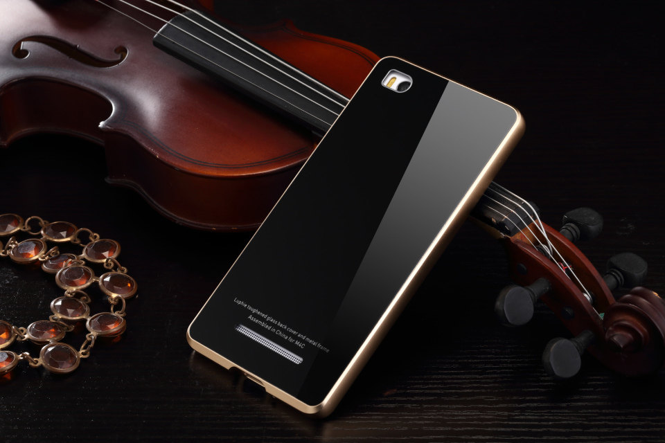 Luphie Aircraft Aluminum Metal Frame 9H Tempered Glass Back Cover Case for Xiaomi Mi 4C