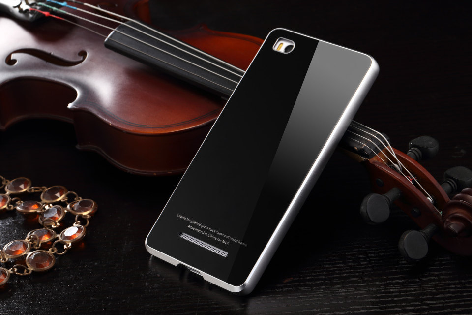 Luphie Aircraft Aluminum Metal Frame 9H Tempered Glass Back Cover Case for Xiaomi Mi 4C