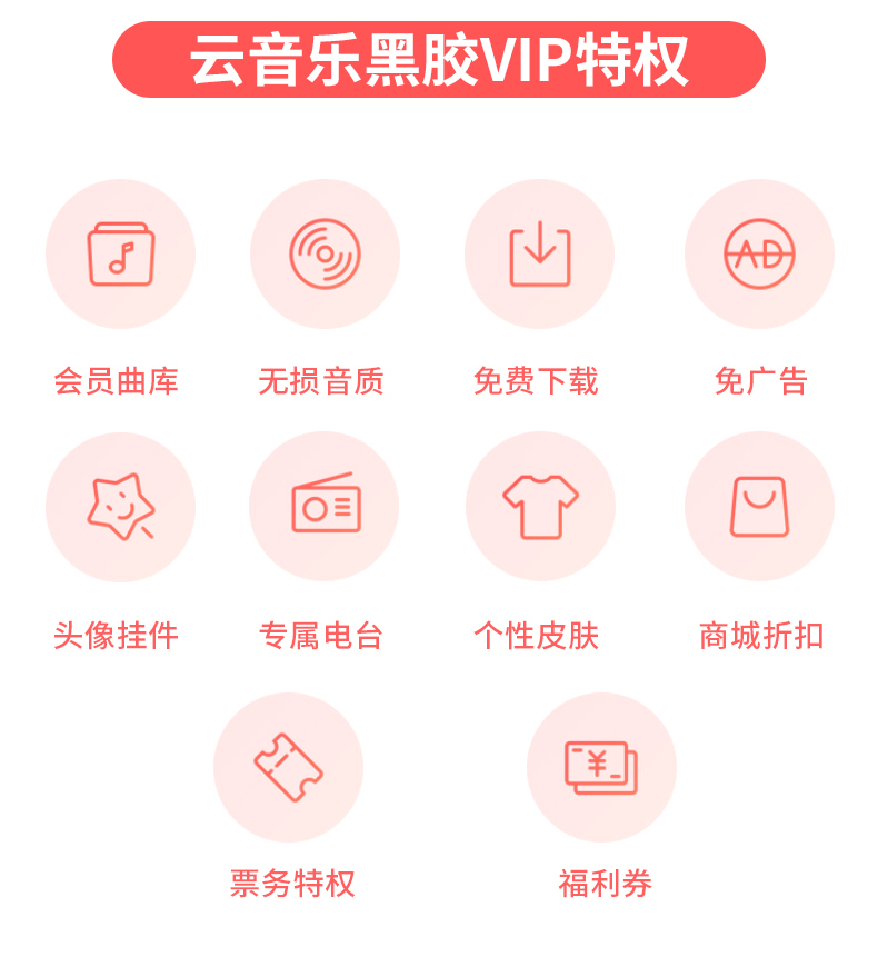 网易云音乐会员 黑胶vip半年卡 6个月 图1