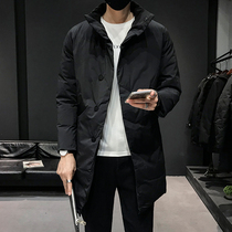 Cotton-padded mens long winter Korean version of standing collar cotton jacket large size Tide brand thick warm coat explosive fat cotton jacket