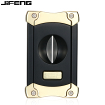 JIFENG monsoon cigar cutter stainless steel sharp blade travel portable personalized V-shaped cutout gift box