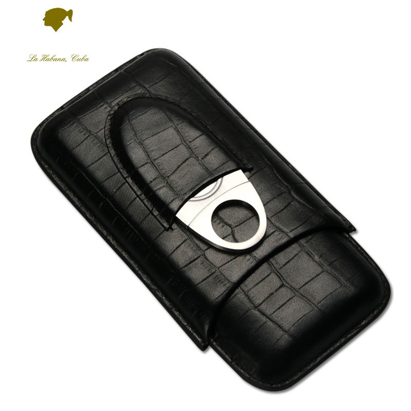  Cigar Moisturizing High-end Fabric Leather Sleeve Travel Portable Three Assembly Scissors Boutique Gift Box Suit-Taobao