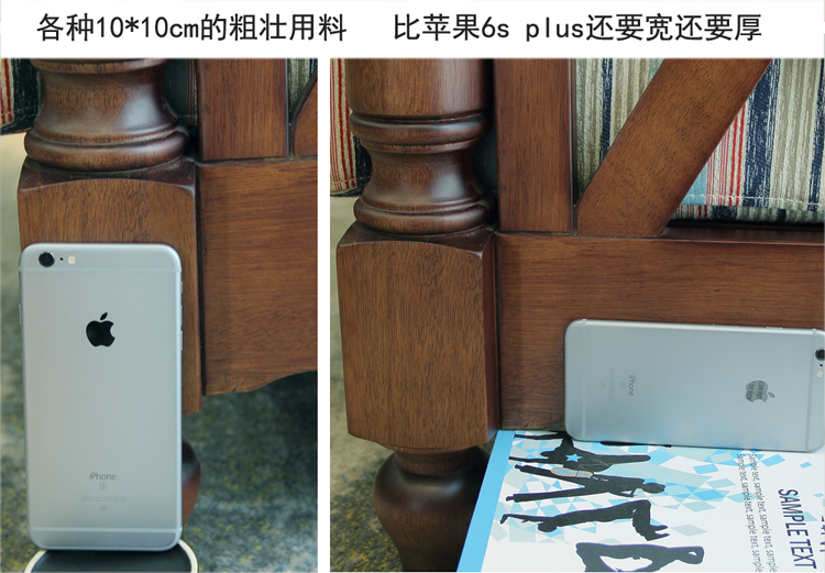 kết hợp Mỹ rắn vải sofa gỗ 123 nhỏ kiểu Mỹ đồ nội thất mộc mạc gia đình nhỏ của ba sofa retro - Ghế sô pha mẫu sofa nỉ đẹp hiện đại