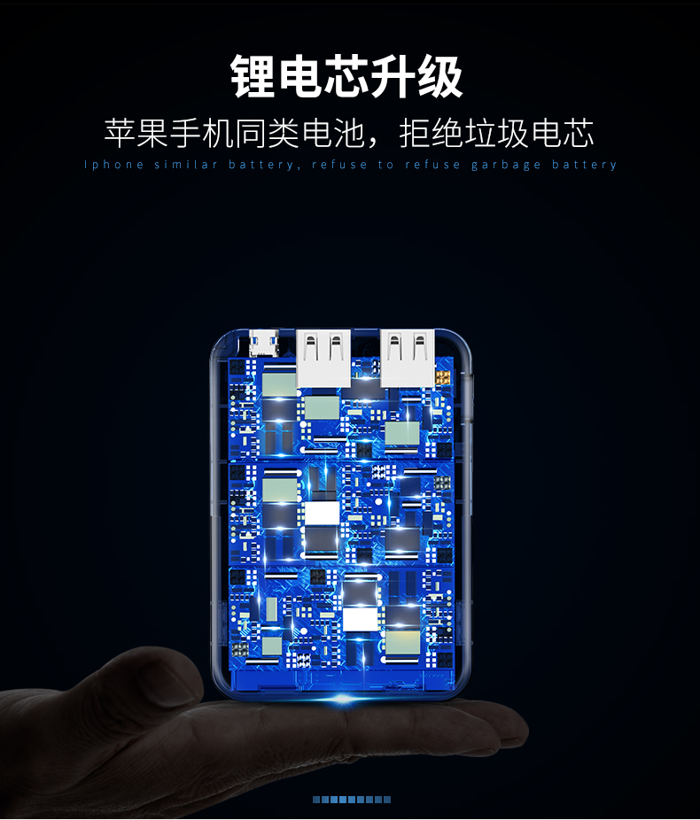 Sạc pin dung lượng lớn siêu mỏng di động nhỏ gọn Apple mini sạc nhanh flash sạc nhỏ đặc biệt có thể mang lên máy bay có thể Xiaomi Huawei oppo type-c line dòng điện di động tiện lợi - Ngân hàng điện thoại di động sạc dự phòng siêu nhỏ