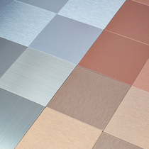 Plain brushed large square mosaic wall sticker aluminum-plastic plate metal self-adhesive background wall bathroom waterproof patch