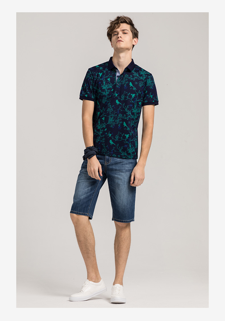 GYgoldlion / Quần áo GY tay ngắn polo áo sơ mi nam thời trang trẻ trung xòe cotton áo thun thủy triều áo polo nam đẹp