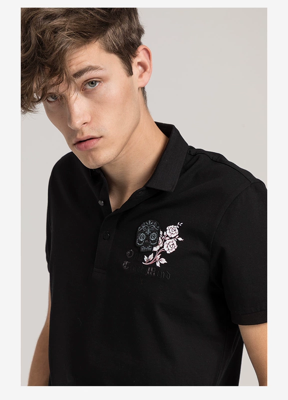GYgoldlion / clothing Quần áo GY POLO tay ngắn nam thanh niên thời trang ngực thêu áo polo ngắn tay