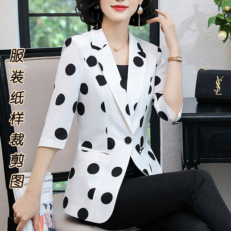Spring Autumn Summer New Middle Sleeve Small Suit Paper Sample Jacket Woman Clothing Physical Boilerplate Tailoring Drawings