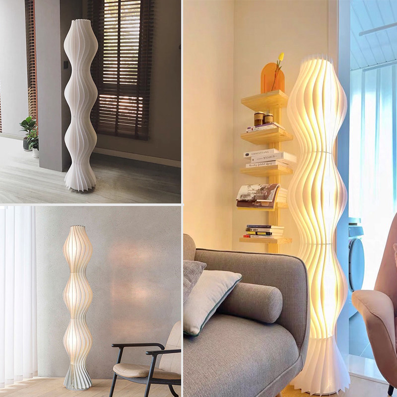 White straw dress Living room floor lamp modern minimalist Nordic designer Light and shadow tennis red ins atmosphere bedroom Lights