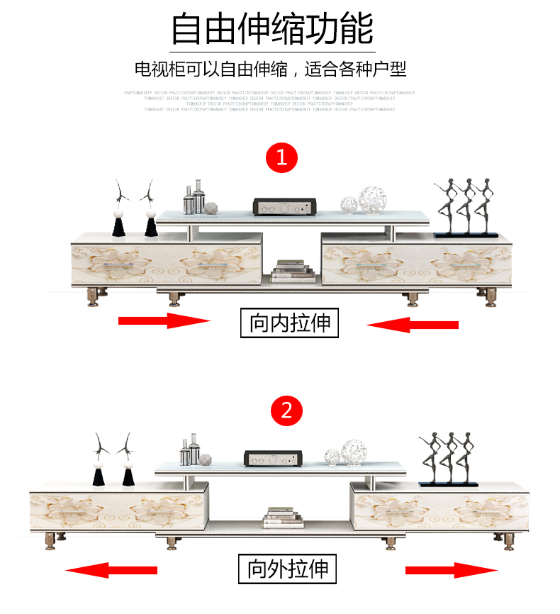Kính cường lực bàn cà phê tủ TV kết hợp tối giản căn hộ nhỏ phòng khách nhà tủ TV telescopic phòng ngủ hiện đại - Buồng tủ tường đẹp
