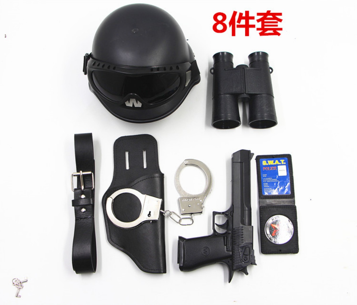 Trẻ em mèo đen cảnh sát trưởng súng đồ chơi thiết lập cảnh sát đặc biệt nhỏ bé trai và bé gái cảnh sát giao thông nhỏ cảnh sát lớn capie walkie-talkie sung do choi tre em