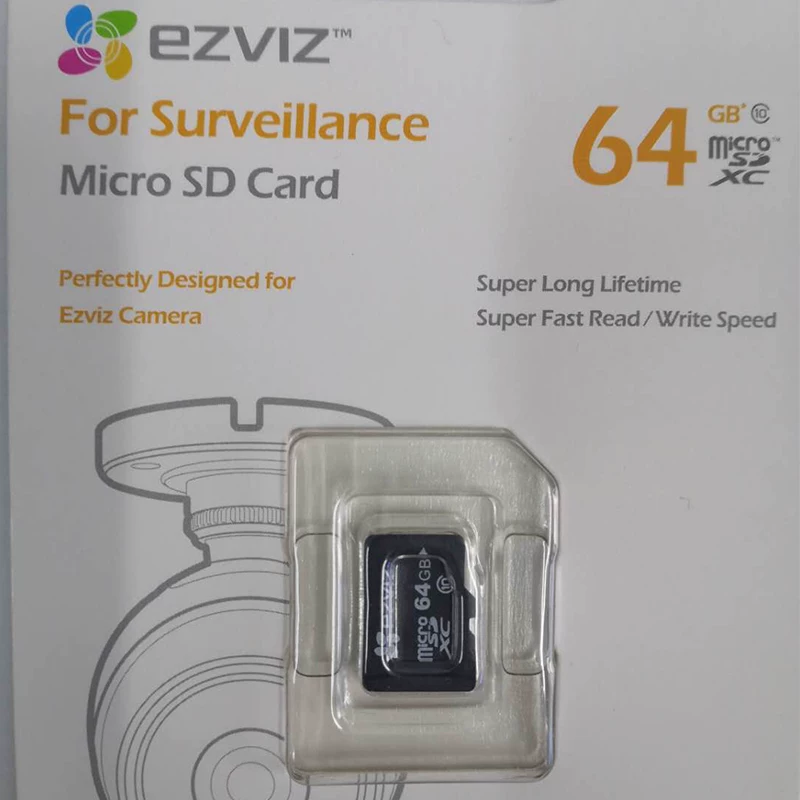 Флюоритовая Micro SD карта памяти для видеонаблюдения 64 ГБ, карта памяти с камерой-накопителем
