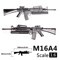 1:6 M16A4 rifle assembly model soldiers military weapons model ornaments building blocks quick fight gun mold