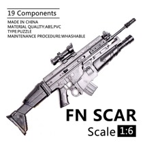 1:6 FNSCAR assault rifle assembly model soldiers military weapons model ornaments building blocks quick fight gun mold
