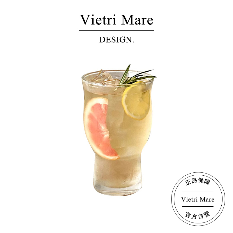 Vietri Mare Glass Cup, Retro Wide-Mouth American Coffee Cup, Large-Capacity Beverage Cup, Water Cup | Ivone