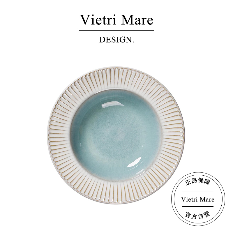 Vietri Mare Dinner Plate Ceramic European-Style Embossed Steak Plate Household Noodle Bowl Simple Tableware Set丨Homer