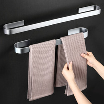 Japan Free Punching Hair Towel Rack Space Aluminum Toilet Bathroom Shelf Bath Towel Rack Bathroom Hooks Single Pole rack