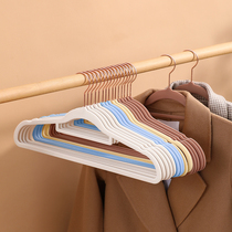 Japanese flocking hangers household non-slip wardrobe wardrobe clothing store storage hangers clothes rack adhesive hook