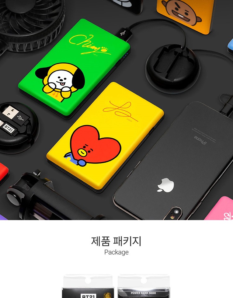 Hàn Quốc BTS Bangtan Boys BT21 5000 mA điện thoại di động sạc dòng dữ liệu với Po 10000mAh - Ngân hàng điện thoại di động sạc dự phòng oppo