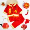 Baby Tang dress Boy suit 2021 spring and summer long-sleeved single-layer thin baby full moon 100-year-old suit grab week dress