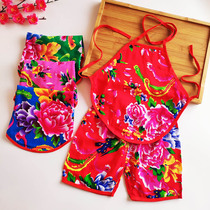 Baby belly cotton ethnic style baby belly set summer cotton silk cloth baby childrens clothing childrens belly pocket