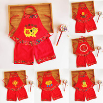 Baby Belly pocket summer cotton 2021 men and women baby shorts set baby red belly pocket