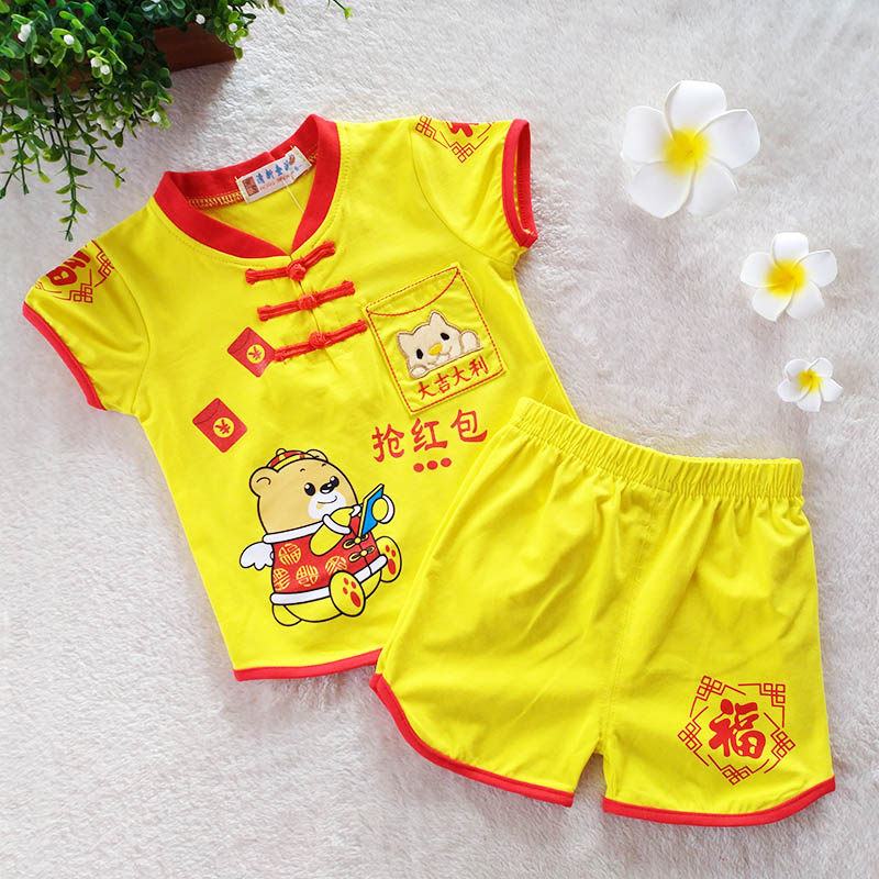 Baby Yellow Ma Cotton Pure Cotton Baby Rough Clothing Girl Boy Baby Baby Baby Old Moon Dress