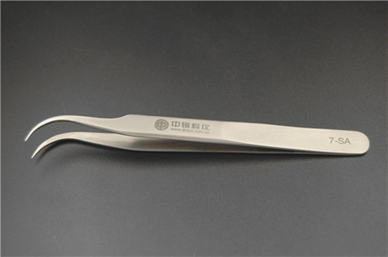 Domestic economic stainless steel straight elbow tweezers for laboratory biological anatomy