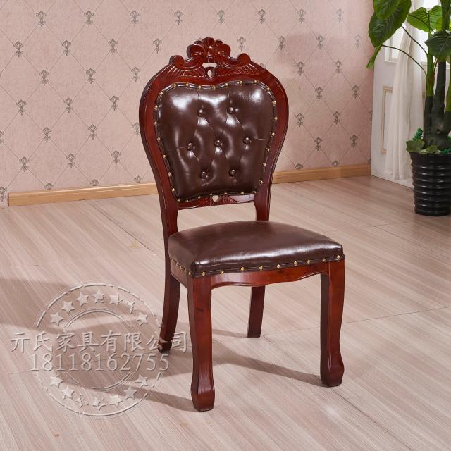 Hot pot table Large round table backrest soft bag New Chinese hotel chair Commercial dining room table special leather art full solid wood chair
