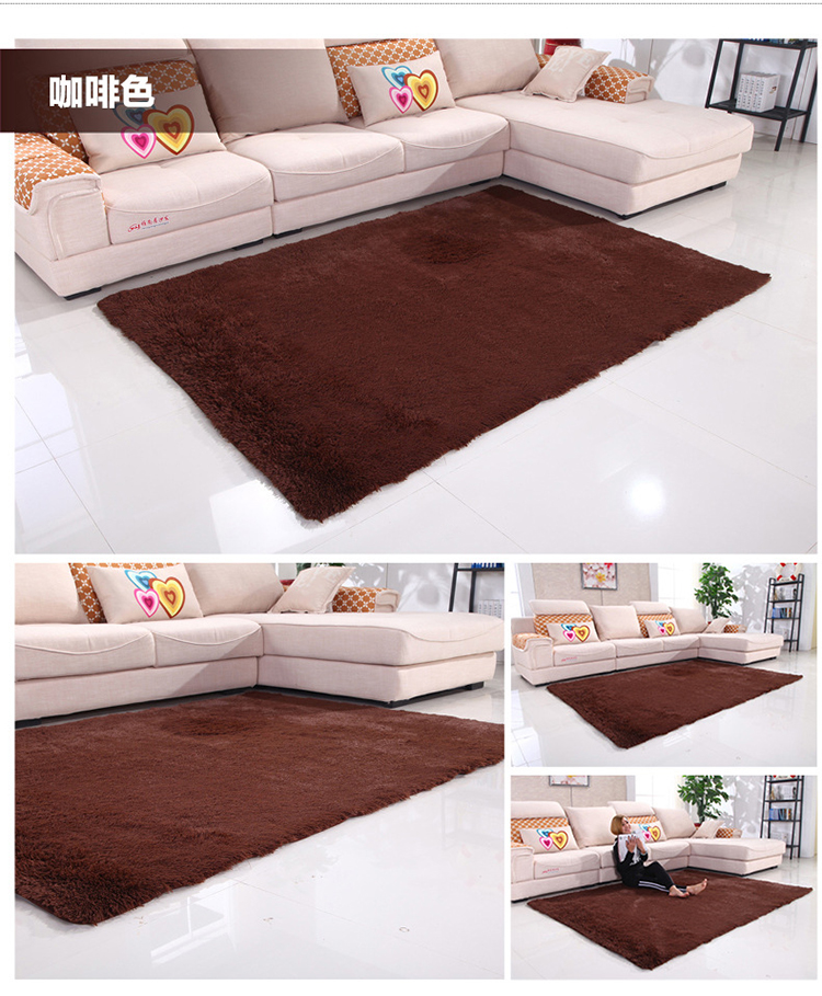 Silky thảm dày có thể được rửa sạch màu phòng ngủ nhỏ gọn giường thảm phòng khách sofa phòng tatami thảm - Thảm thảm nhựa trải sàn