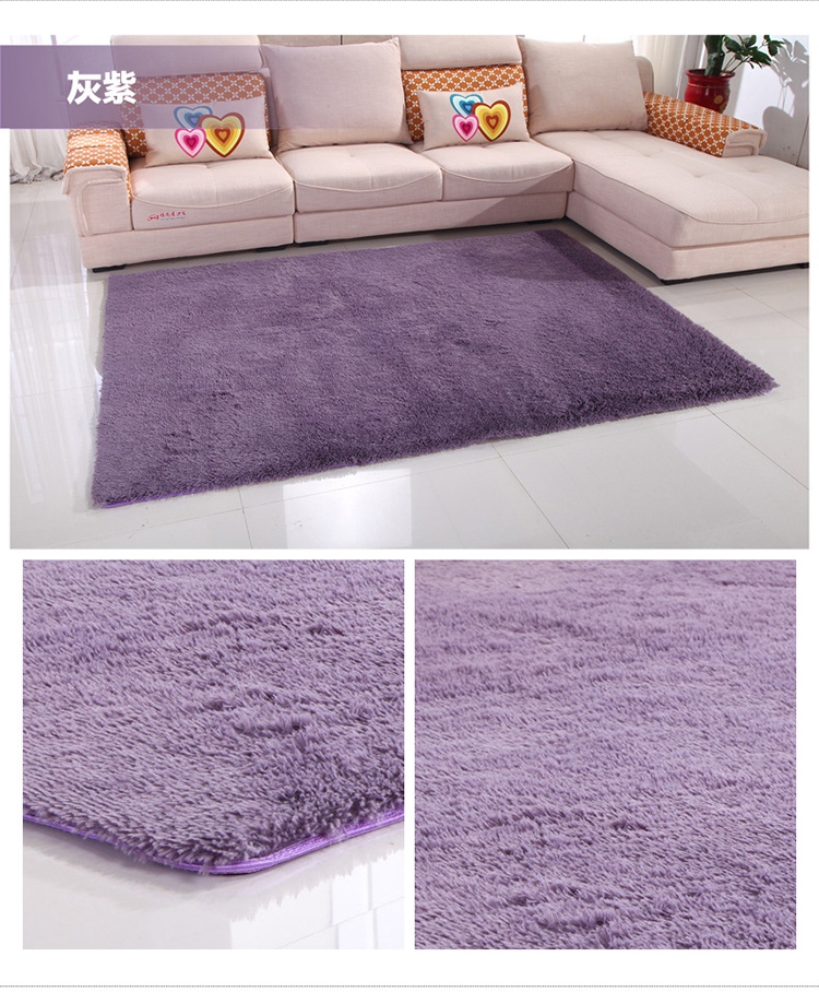Silky thảm dày có thể được rửa sạch màu phòng ngủ nhỏ gọn giường thảm phòng khách sofa phòng tatami thảm - Thảm thảm nhựa trải sàn