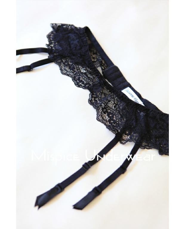 Châu Âu và Hoa Kỳ tinh tế ren ren khóa vớ garter điều chỉnh eo eo con dấu màu đen và trắng phụ nữ gợi cảm đồ lót ren