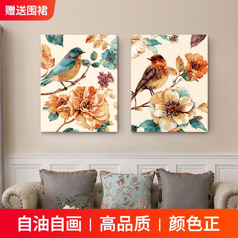 Self-oil painting digital oil painting DIY American color painting hand-painted living room dining room hand-painted oil color decorative painting