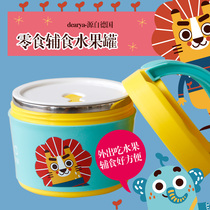 dearya baby fruit box portable out baby children snack box tableware with lid supplementary food box sealed fresh-keeping