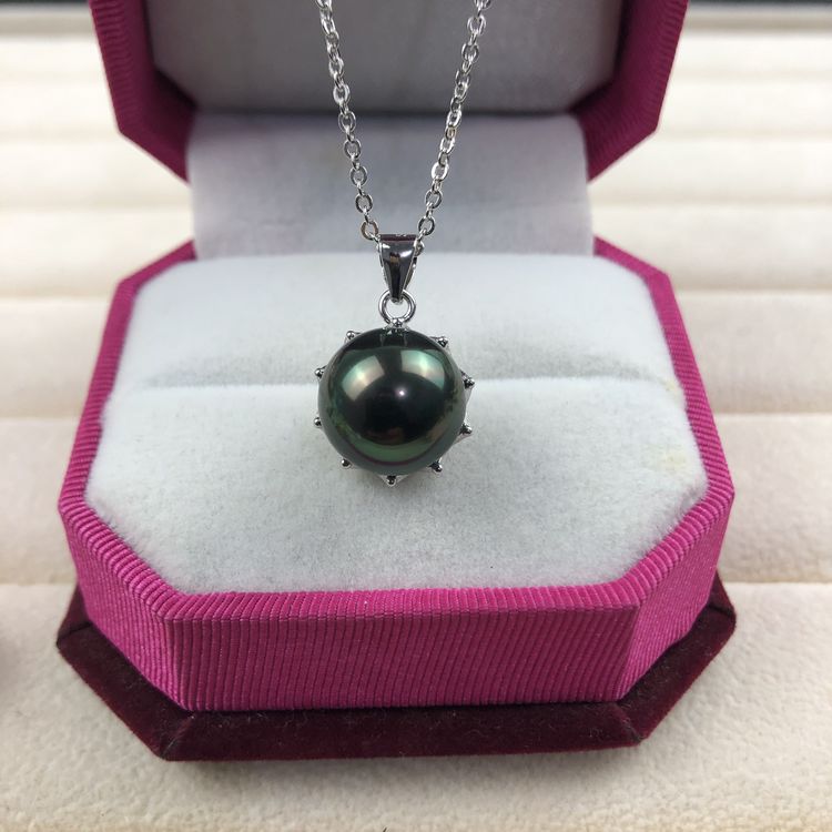 New product Brief about 925 silver natural seawater mother bay bead pendant delicate female pendant necklace non-cultured pearl