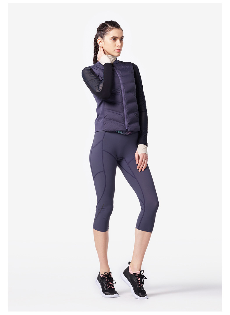 Hoa Kỳ HOTSUIT xuống vest nữ 2018 thu đông mới đứng cổ áo mỏng mặc vest thể thao ấm áp áo khoác gymshark