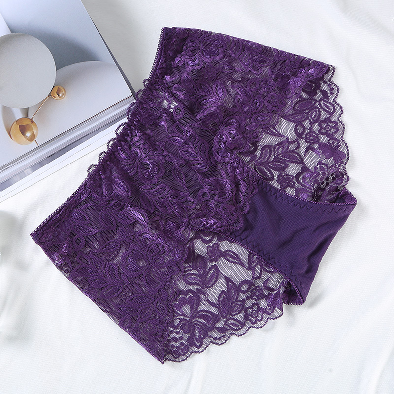 Authentic Transparent Ultra-Thin Sexy Women's Underwear Mid-Waist Tummy Control Briefs Seamless Lace Underwear