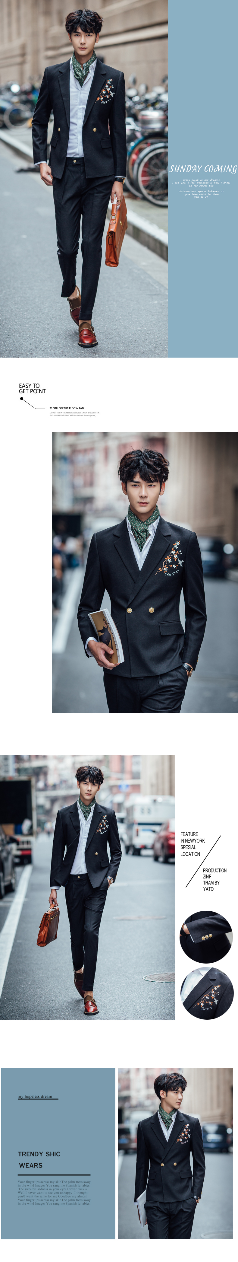 Costume homme en coton pour automne - Ref 1577840 Image 7