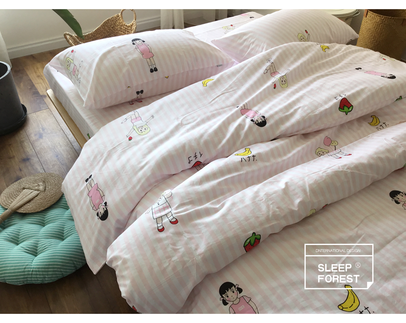 Quilt cover mảnh duy nhất cotton mùa xuân và mùa hè thực vật phim hoạt hình bông quilt cover sinh viên duy nhất chăn đơn 1.5 đôi 2.0