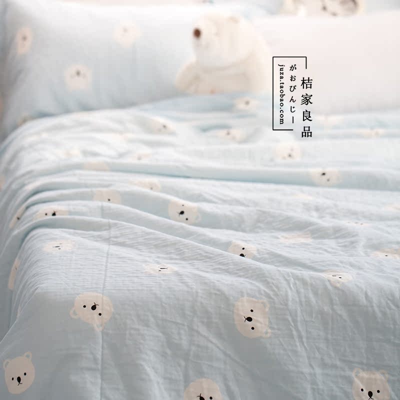 Có thể tùy chỉnh cotton hai lớp sợi mùa hè chăn đơn mảnh bốn mảnh mùa hè mỏng mùa hè mát mẻ đơn đôi 1,5 * 2 m chăn ga cao cấp