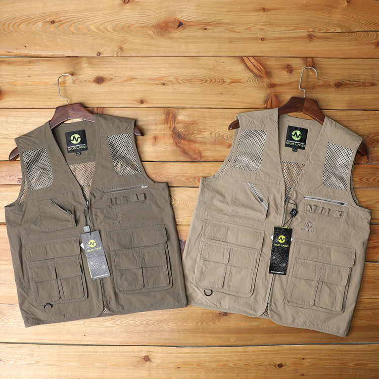 Brick your lower shelf Summer outdoor sports Breathable Mesh Easy Fishing Machia Men's thin section Multi-pocket Multi-pocket Maker