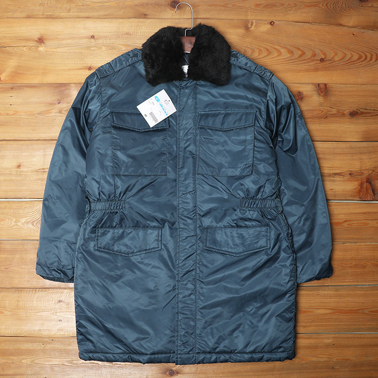 Value-for-money rare foreign trade tail single black fur collar mid-length cotton clothing men's coat tooling cotton jacket loose warm and windproof