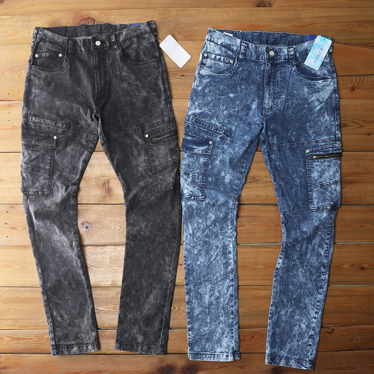 Contact Cold Sensation Foreign Trade Days Single Casual Denim Jeans Male summer slim fit Ice Cool Elastic Body retro Snowflake