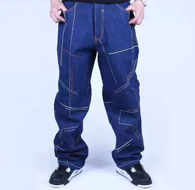 Foreign trade European and American black street hip-hop style super loose fat legs wide leg jeans basketball ski street dance skate pants