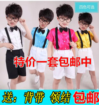 Boys Western-style childrens small suit show gown big boy host boy flower boy black spring and summer Han version of the tide