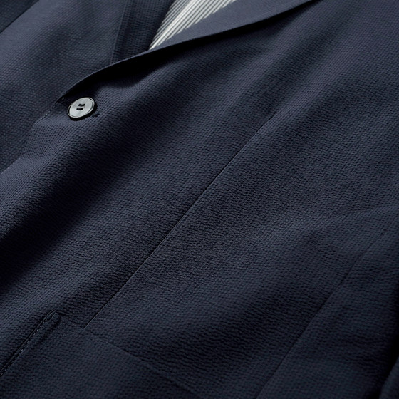 岛国泡泡纱！春夏轻薄透气弹力男士肌理感西服修身休闲西装外套