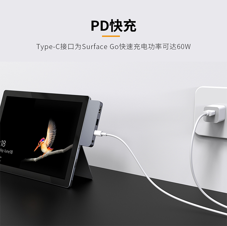 Phụ kiện HyperDrive Surface Go Docking Station Microsoft Tablet Converter PD Sạc HDMI - USB Aaccessories quạt để bàn mini