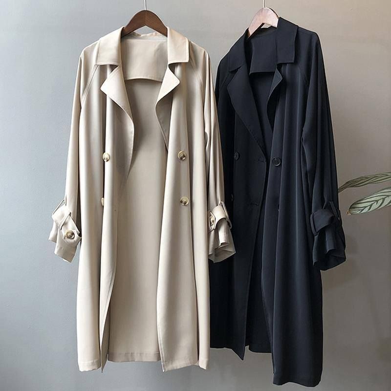 Windbreaker for Women, Mid-Length, Petite Size, 2024 Spring and Autumn New Style, French Style, Elegant, Plus Size, British Style, Drapey, Thin Coat