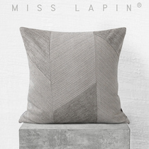 MISSLAPIN original model room sofa pillow pillow modern simple rice gray stripe splicing square pillow