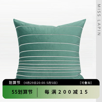 Langoods Home Brief modern leaning bag Cushions Green horizontal irregular embroidered square pillows